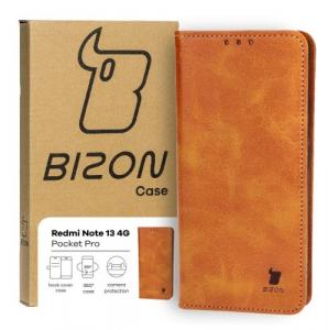 Etui z klapką Bizon Case Pocket Pro do Xiaomi Redmi Note 13 4G, brązowe