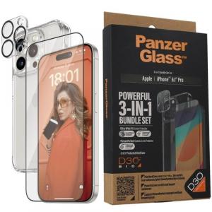 Zestaw PanzerGlass 3-in-1 Protection do iPhone 15 Pro, przezroczyste