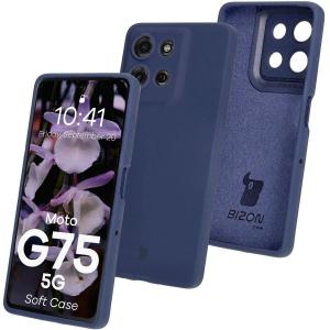 Silikonowe etui Bizon Soft Case do Motorola Moto G75 5G, ciemnoniebieskie