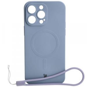 Etui silikonowe z pierścieniem magnetycznym Bizon Case Silicone Magnetic do iPhone 14 Pro Max, szare