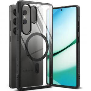 Etui Ringke Fusion Bold Magnetic do Galaxy S25 Ultra, przezroczyste z czarną ramką