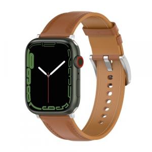 Skórzany pasek Bizon Strap Watch Casual do Apple Watch 44/45/46/49 mm, jasnobrązowy