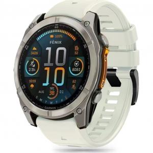 OUTLET: Pasek Tech-Protect Silicone Line, QuickFit 22 mm do Garmin Fenix 8 (47 mm) / E / 7 Pro / 7 / 6 Pro / 6, biały