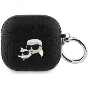 Etui Karl Lagerfeld Monogram Karl & Choupette Head do AirPods 4, czarne