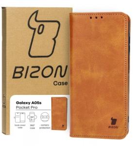 Etui z klapką Bizon Case Pocket Pro do Galaxy A05s, brązowe