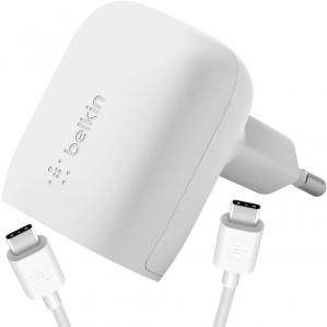 Ładowarka sieciowa Belkin Boost USB-C PD 3.1 PPS 20W + kabel USB-C 1m, biała