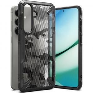 Etui Ringke Fusion X do Galaxy S25 Plus, przezroczysto-czarne moro