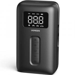 Kompresor samochodowy Ugreen CD259 z wyświetlaczem i latarką LED, 150 PSI, 2500 mAh, czarny