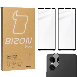 2x Szkło + szybka na aparat Bizon Edge 2 Pack do Xperia 10 VI