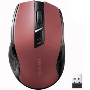 OUTLET: Myszka bezprzewodowa Ugreen MU006, Bluetooth 5.0, 2.4GHz USB-A, 4K DPI, bordowa