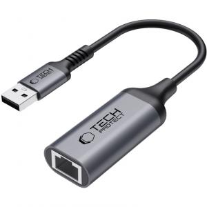 Adapter USB 3.0 do RJ45 Ethernet, Tech-Protect UltraBoost, 1000Mb/s, czarnoszary