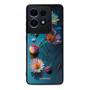 Etui ochronne do Motorola Edge 50 Pro, Mobiwear Glossy Case, niebiesko-kwieciste