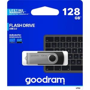 Pendrive USB-A 2.0, Goodram UTS 2 128GB, 20MB/s, czarny
