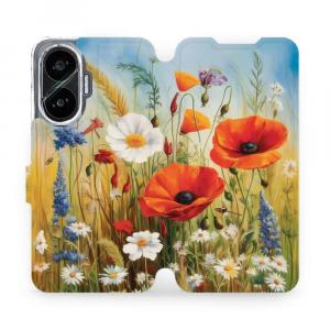 Etui z klapką do Xiaomi POCO F7, Mobiwear Book, łąkowe kwiaty