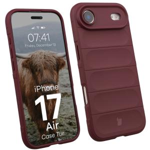 Pancerne etui Bizon Case Tur do iPhone 17 Air, burgundowe
