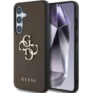 Etui Guess Grained Big 4G Small Classic Logo do Galaxy S25, brązowe