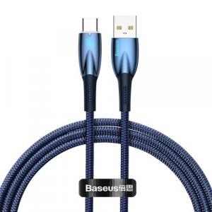 Kabel Baseus Glimmer Series 100W USB-A do USB-C 1m, niebieski