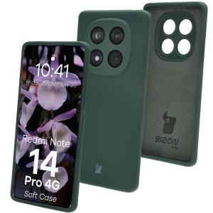 Silikonowe etui Bizon Soft Case do Xiaomi Redmi Note 14 Pro 4G, ciemnozielone