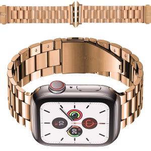 Pasek ze stali nierdzewnej Bizon Strap Watch Aura do Apple Watch 41/40/38 mm, różowozłoty