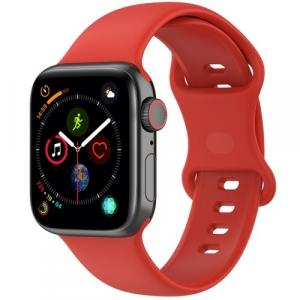 Pasek Bizon Strap Watch Silicone do Apple Watch 44/45/49 mm, czerwony