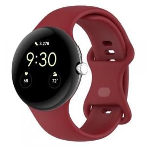 Silikonowy pasek Bizon Strap Watch Silicone do Google Pixel Watch 3 (45mm), karminowy