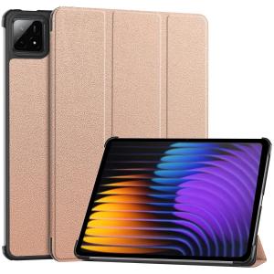 Etui z klapką Bizon Case Tab Croc do Xiaomi Pad 7 / 7 Pro, różowozłote