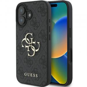 OUTLET: Etui Guess Hardcase 4G Big Metal Logo do iPhone 16, czarne