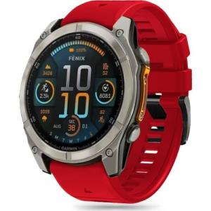 Pasek Tech-Protect Silicone Line, QuickFit 22mm do Garmin Fenix 8 (47 mm) / E / 7 Pro / 7 / 6 Pro / 6, czerwony