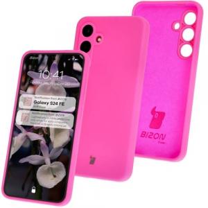 Silikonowe etui Bizon Soft Case do Galaxy S24 FE, neonowo-różowe
