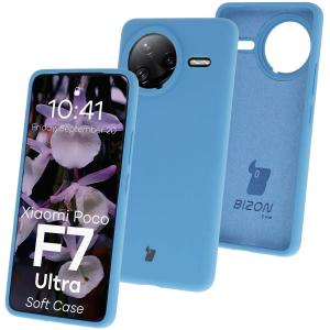 Silikonowe etui Bizon Soft Case do Xiaomi POCO F7 Ultra, niebieskie
