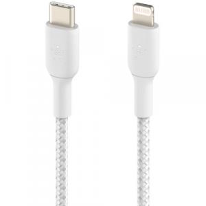 Kabel Belkin Boost Charge Braided MFi USB-C do Lightning 1m, biały