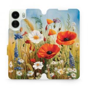 Etui z klapką do Xiaomi Redmi 13C 4G, Mobiwear Book, łąkowe kwiaty