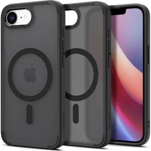 Etui Spigen Crystal Hybrid Mag do MagSafe do iPhone 16e, szaro-czarne