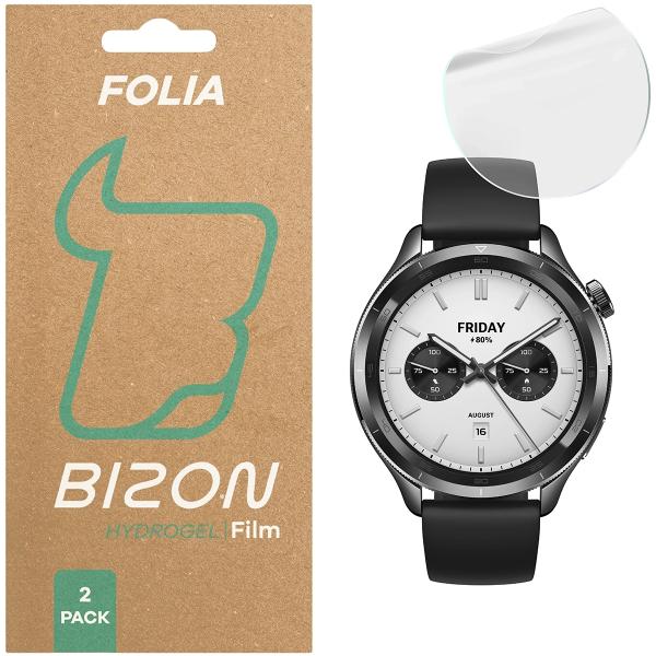 Folia hydrożelowa na ekran Bizon Glass Watch Hydrogel do Xiaomi Watch S4, 2 sztuki