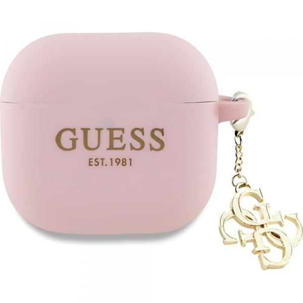 Etui Guess Silicone 4G Charm Case AirPods 4, różowe