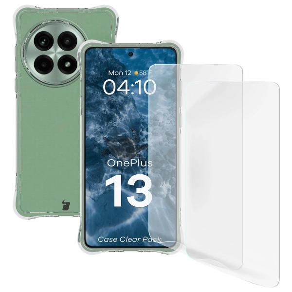 Elastyczne etui + 2x folia na ekran Bizon Case Clear Pack do OnePlus 13