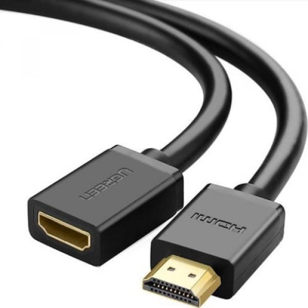 Kabel / przedłużacz HDMI (żeński) - HDMI (męski) Ugreen 4k, 340 Mhz, 10,2 Gbps, audio, ethernet, 0,5 m, czarny