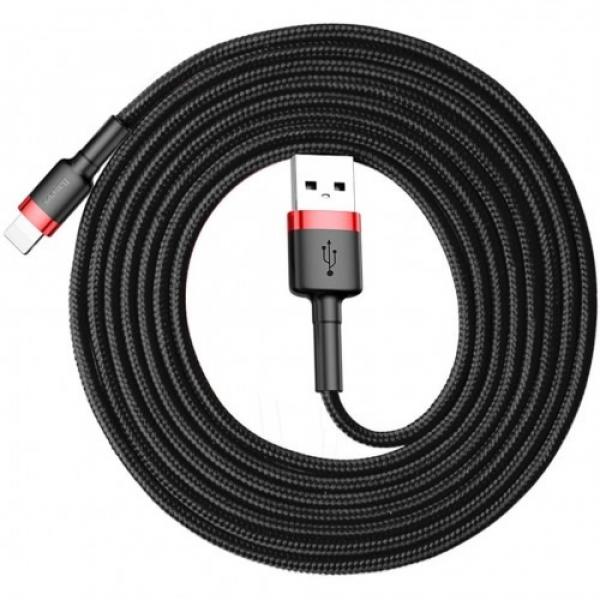 Kabel Baseus Cafule 1,5A USB-A do Lightning 2m, czarno-czerwony