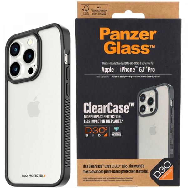 OUTLET: Etui antybakteryjne PanzerGlass ClearCase do iPhone 15 Pro,czarne