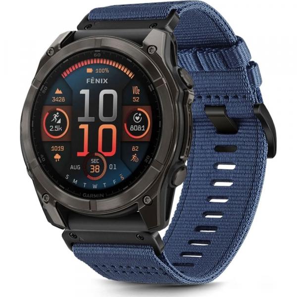 OUTLET: Pasek Tech-Protect Nylon Classic, QuickFit 26 mm do Garmin Fenix 8 (51 mm) / 7X Pro / 7X / 6X Pro, granatowy