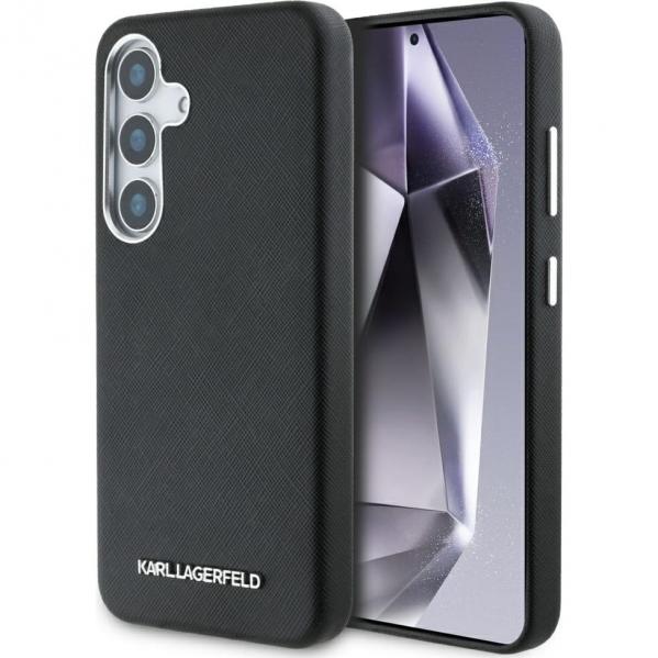 Etui Karl Lagerfeld Saffiano Full Wrapped MagSafe do Galaxy S25 Plus, czarne
