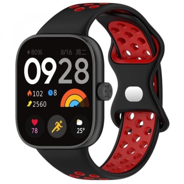 Pasek Bizon Strap Watch Octo do Xiaomi Redmi Watch 4/Xiaomi Band 8 Pro, czarno-czerwony