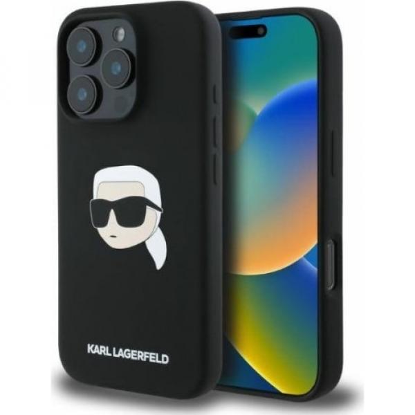 Etui Karl Lagerfeld Hard Case Silicone Karl Head do iPhone 16 Pro Max, czarne