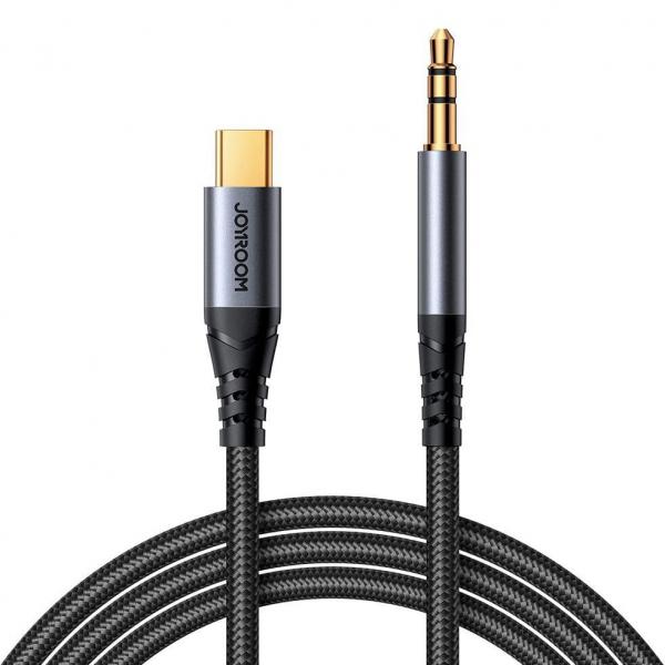 OUTLET: Kabel audio Joyroom SY-A07, AUX Jack 3.5mm - USB-C, 1,2m, czarny