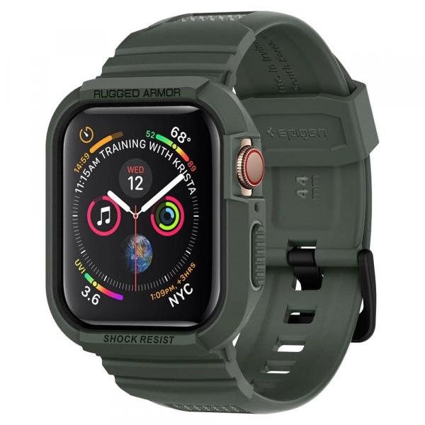 OUTLET: Etui z paskiem Spigen Rugged Armor Pro Apple Watch 45/44 mm, zielone