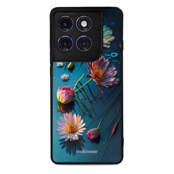 Etui ochronne do Motorola Edge 60 Pro, Mobiwear Glossy Case, niebiesko-kwieciste