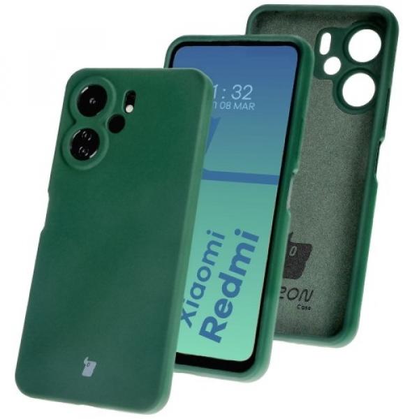 Silikonowe etui Bizon Soft Case do Xiaomi Redmi 13C 4G / Xiaomi Redmi 13C 5G / Xiaomi Poco C65, ciemnozielone