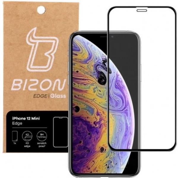 Szkło hartowane Bizon Glass Edge do iPhone 12 Mini, czarne