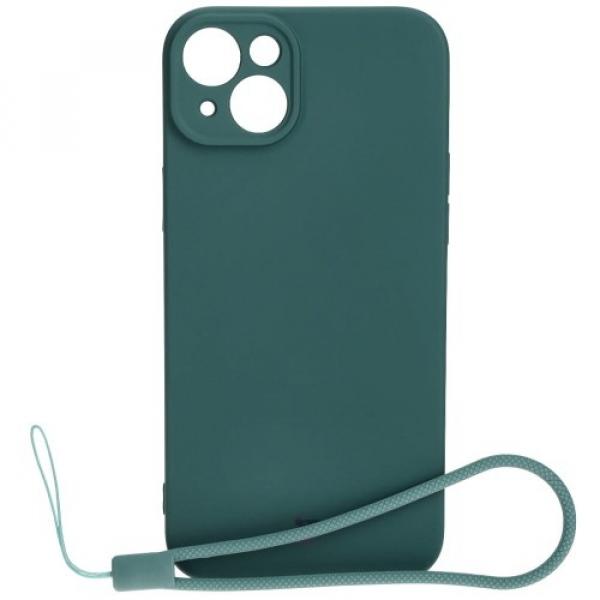 Etui Bizon Case Silicone do iPhone 15 Plus, ciemnozielone