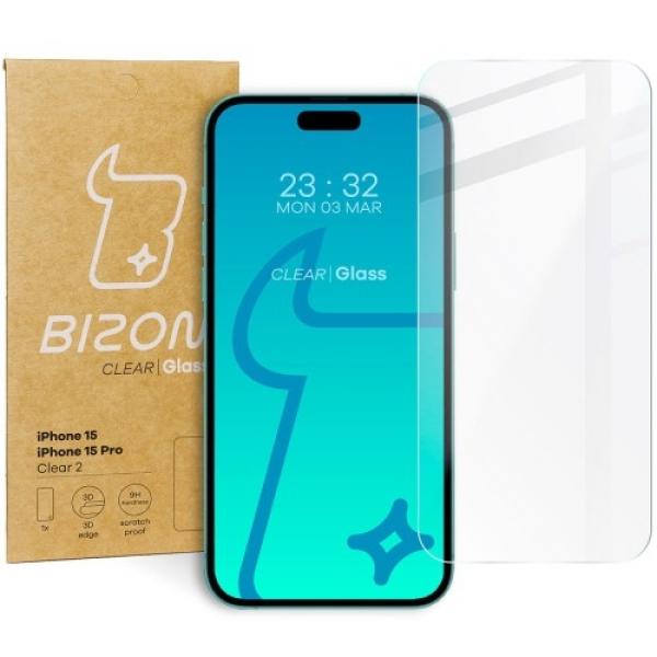 Szkło hartowane Bizon Glass Clear 2 do iPhone 15 / 15 Pro / 16